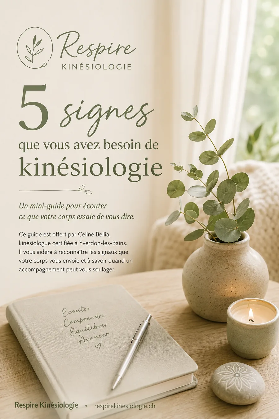 Aperçu du mini-guide « 5 signes que vous avez besoin de kinésiologie »