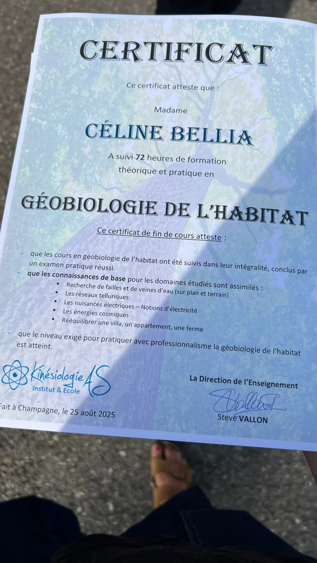 Certificat de Géobiologie de l’Habitat - Céline Bellia